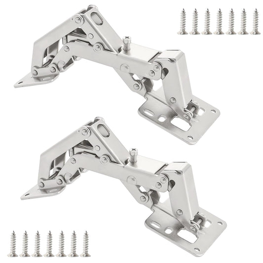 Qrity 2 PCS 175 Degree Hinges Soft Close Hinge, Frameless Hydraulic Cabinet Doors Hinges, Adjustable Mounting Hinges for Cabinet, Cupboards, Wardrobe