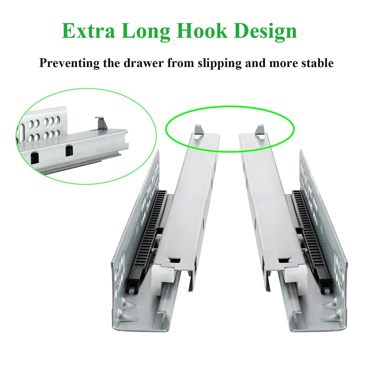 6 Pairs of 16 Inch Undermount Soft Close Drawer Slides,Bottom Mount Full Extension Drawer Glides Rails