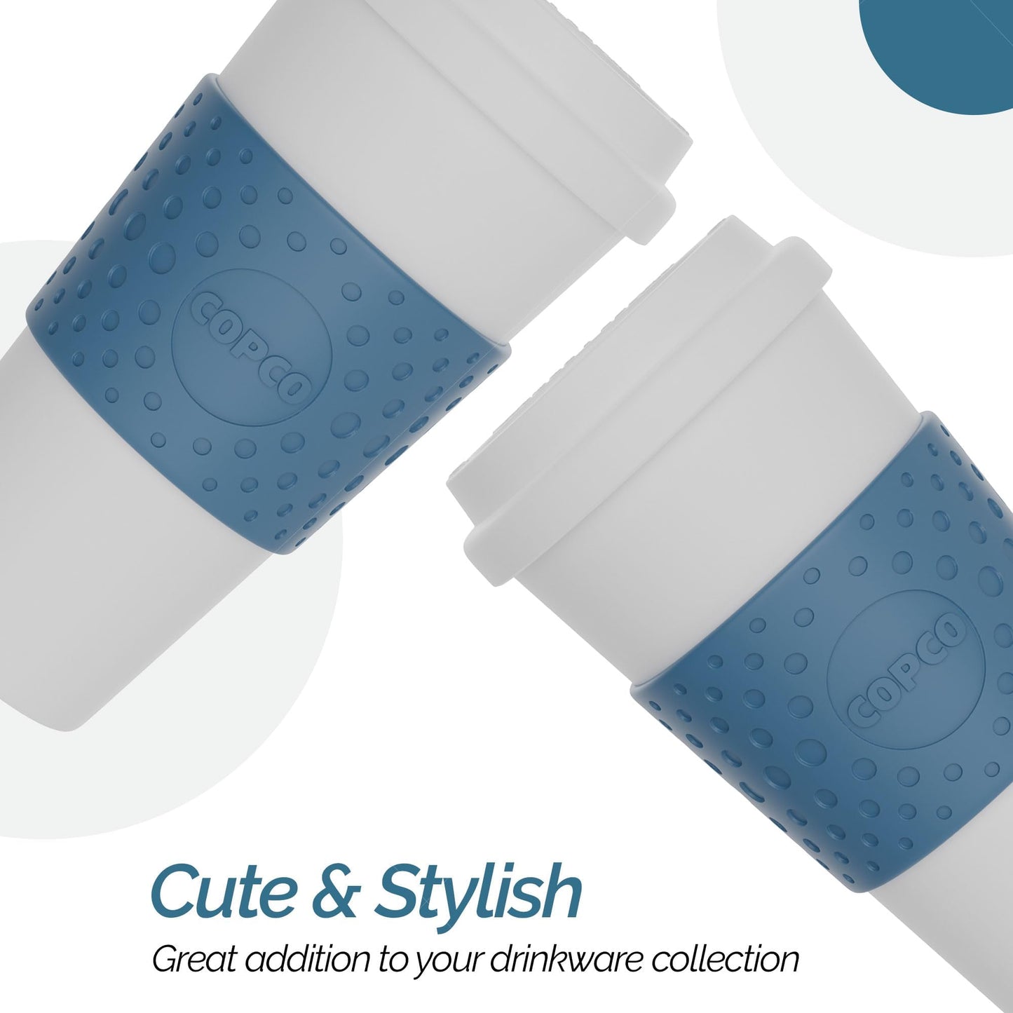 Copco Acadia 16 oz Travel Mug - Insulated Reusable Coffee Tumbler with Double-Walled Plastic, Leak-Proof Lid, BPA-Free - Portable Mug for Hot & Cold Drinks, Cup Holder Friendly (Blue)