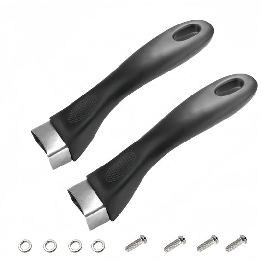 2Pcs Bakelite Pot Handle Black Scald-Proof Long Handle Grip Replacement, with Screw