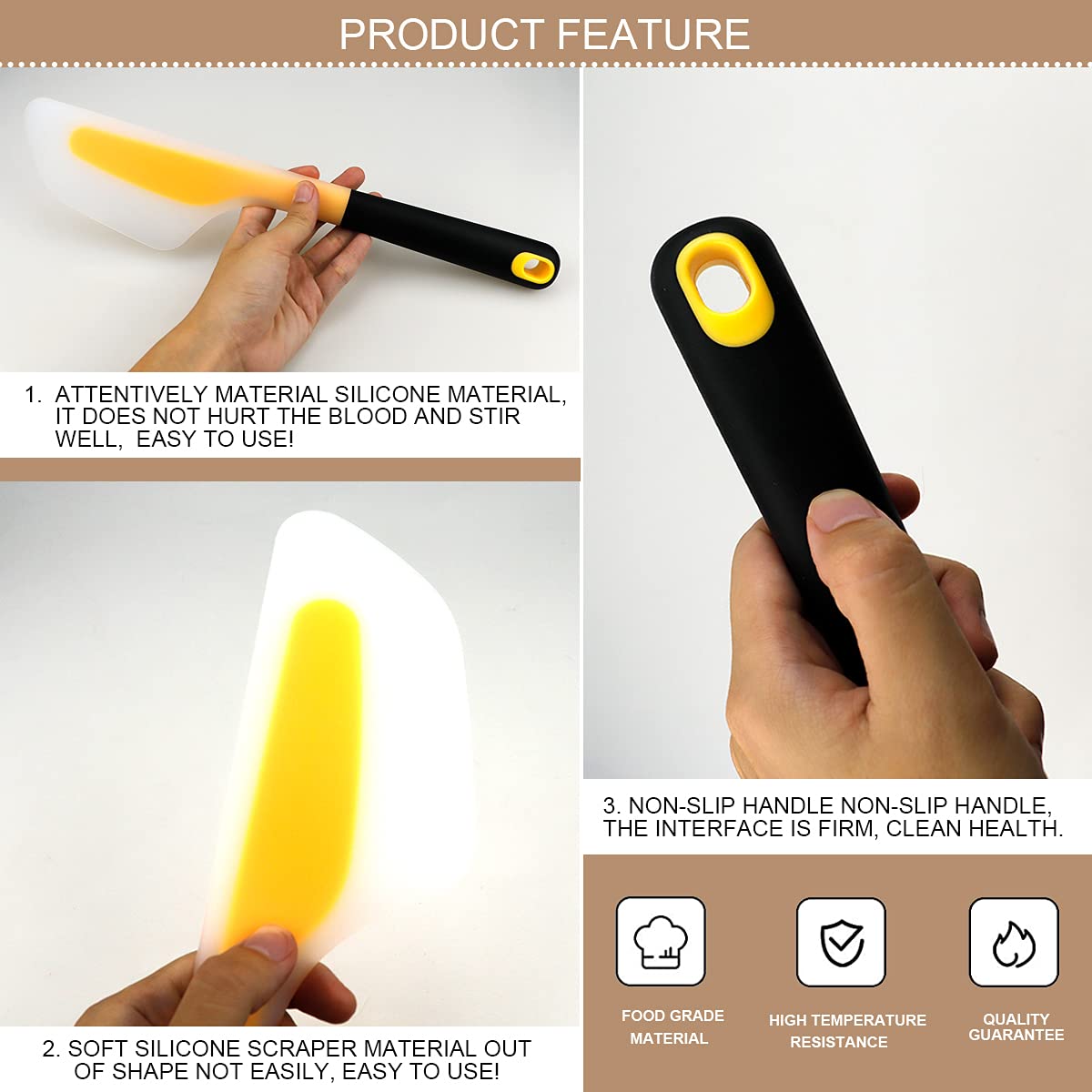DOERDO 2 Pieces Omelette Spatula Kitchen Omelet Turner Silicone Pigment Scraper Fold Omelette Turner for Kitchen Omelet Pancake
