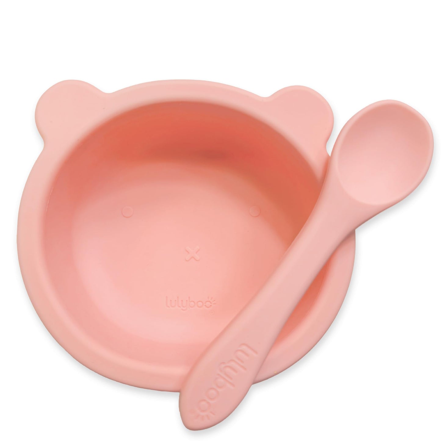 Lulyboo Silicone Bear Suction Bowl & Spoon Set for Babies & Toddlers - Food-Grade Silicone, Non-Spill Anti-Slip Base, Soft Gumming Spoon, Durable & Dishwasher Safe, Ideal for Self-Feeding