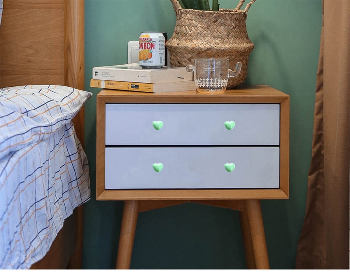 HUAMULAN 15PCS Glossy Ceramic Knobs Heart Shape Cabinet Dresser Pulls Door Handles Cupboard Wardrobe Drawer