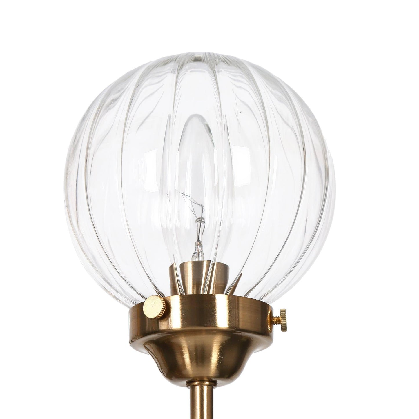 KSANA Black Gold Chandelier, Modern 5-Light Dining Room Light Fixture with Ribbed Glass Globes, Black and Brass Wagon Wheel Chandelier for Kitchen Island and Living Room
