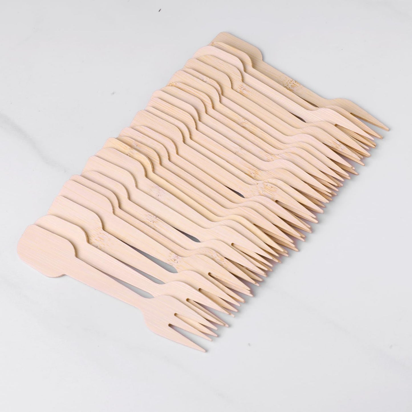 200 Bamboo Fork and Spoon 2 in 1, 4.72" Disposable Forks Spoons Combo Composatable Utensils for Charcuterie, Desserts, Appetizers, Snacks, Ice Cream, Small/Mini/Little Cutlery for Parties/Wedding