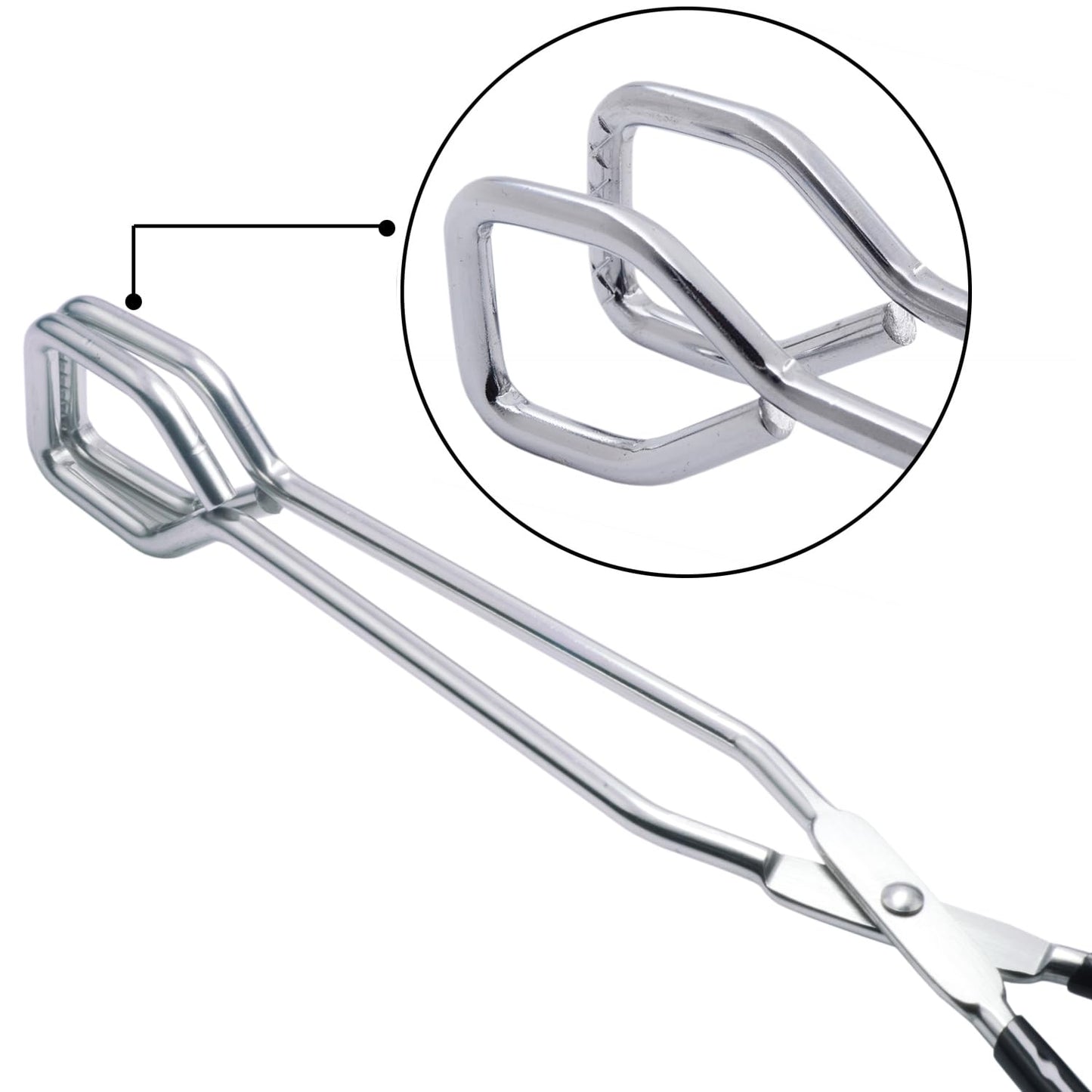 HINMAY 10-Inch Heavy Duty Stainless Steel Kitchen Scissor Tongs, Set of 2