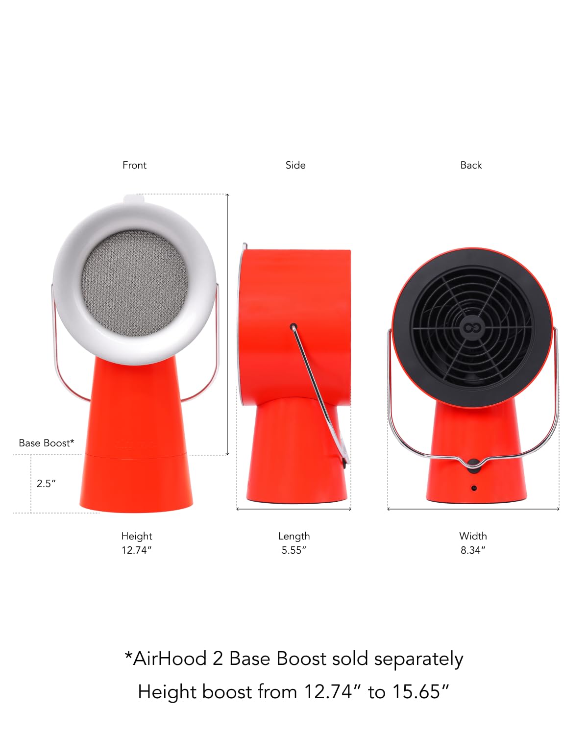 airhood Portable Range Hood 2 | Corded & Cordless Design (Battery Purchased Separately) | Enhanced Airflow & LED Touch Panel – Perfect for Indoor Cooktops & RV Vents - Cadmium Orange