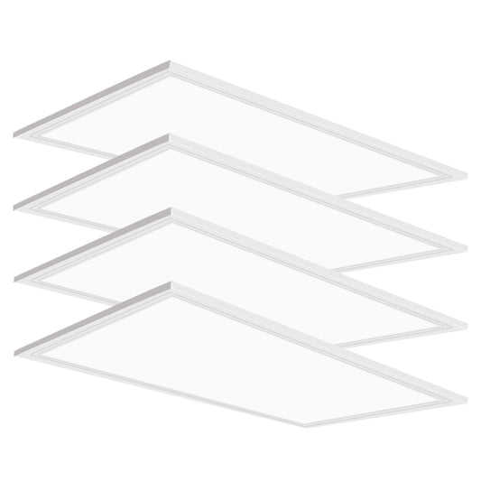 4 Pack 2x4 LED Flat Panel Light Drop Ceiling Office Fixture, 7800LM LED Drop Ceiling Fixture 5000K Led 2x4 Flat Panel Light 0-10V Dimmable Recessed Edge-Lit Fixture for Office Commercial, ETL Listed