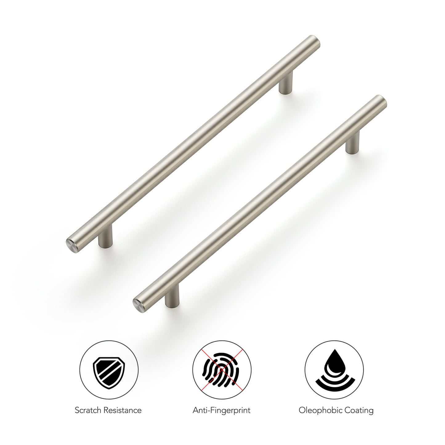 Ravinte 10 Pack 10 Inch Cabinet Handles Brushed Nickel Stainless Steel Cabinet Handles Kitchen Cupboard Pulls 7-1/2" Hole Center