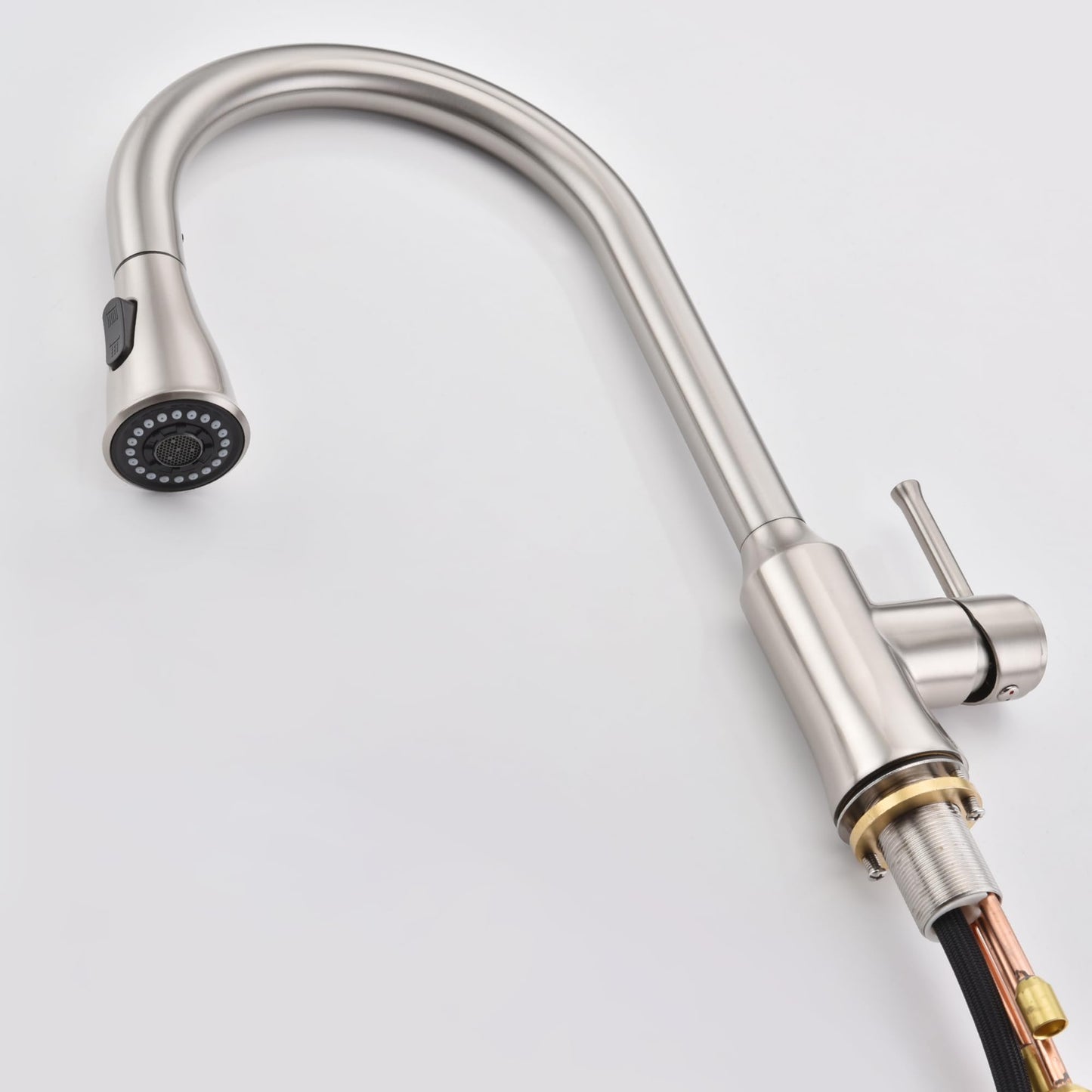 SUMERAIN Kitchen Faucet with Pull Down Sprayer Brushed Nickel, Dual Function Lead-Free Stainless Steel Sink Faucet
