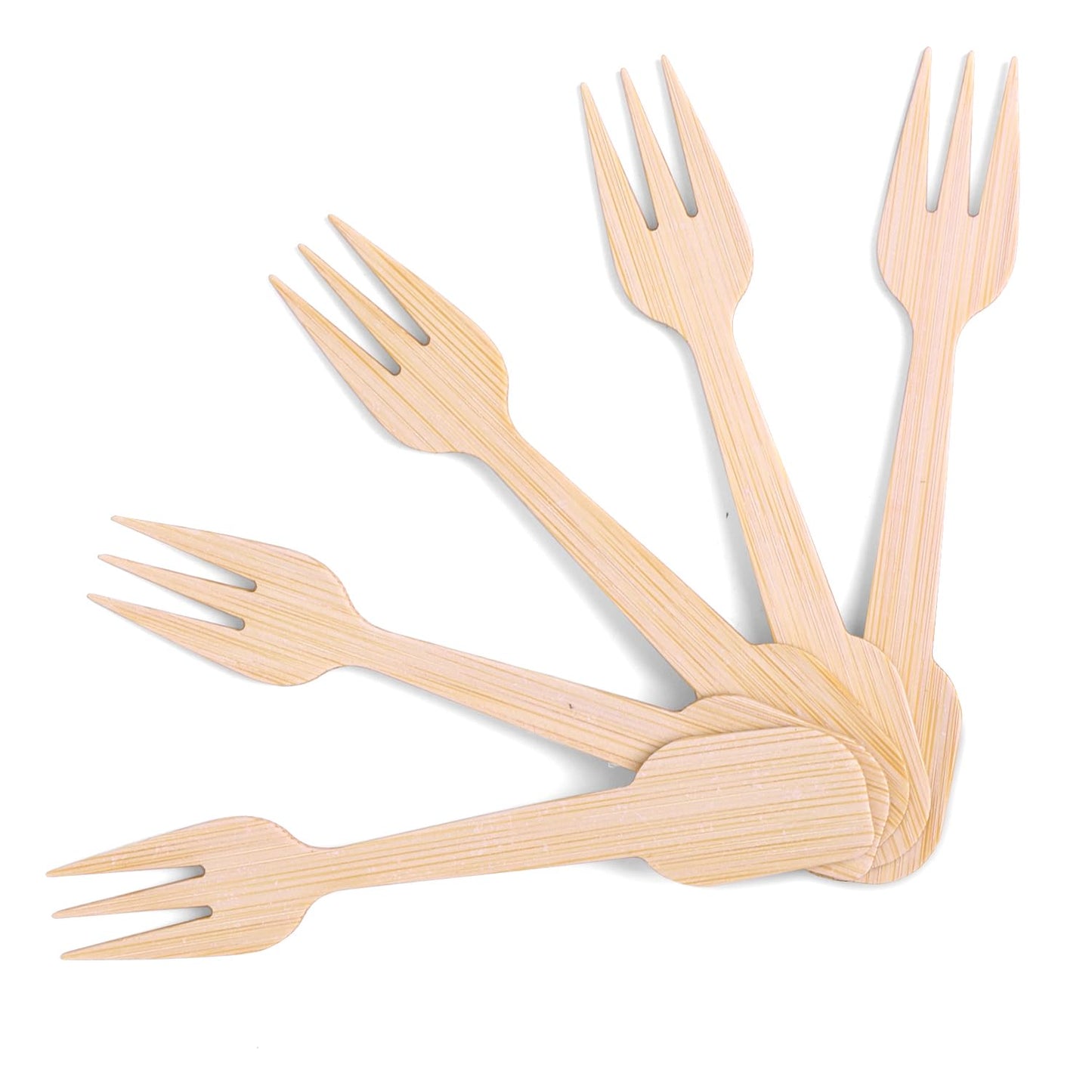 200 Bamboo Fork and Spoon 2 in 1, 4.72" Disposable Forks Spoons Combo Composatable Utensils for Charcuterie, Desserts, Appetizers, Snacks, Ice Cream, Small/Mini/Little Cutlery for Parties/Wedding