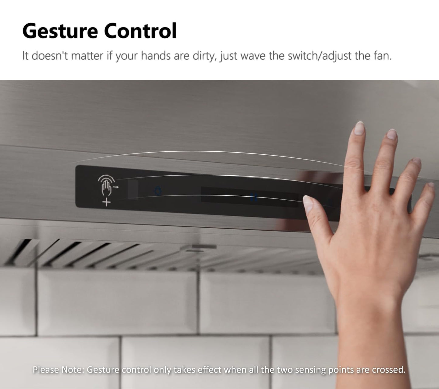 IKTCH 36-Inch Wall Mount Range Hood, Stainless Steel 900 CFM Kitchen Vent Hood, Ducted/Ductless Convertible, Gesture Sensing & Touch Control, Adjustable LED Lights 2 Pcs for Modern Kitchen