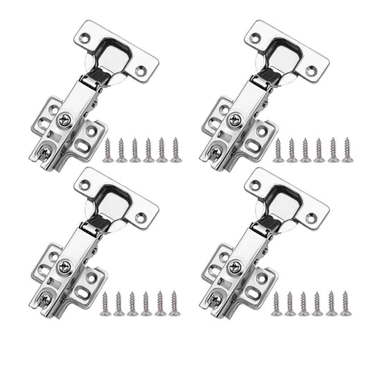 4 Pack 2 Pair Kitchen Cabinet Door Hinges, 105 Degree Soft Close Adjustable Concealed Cabinet Furniture Hinges, Full Overlay Cabinet Door Hinges with Mounting Screws