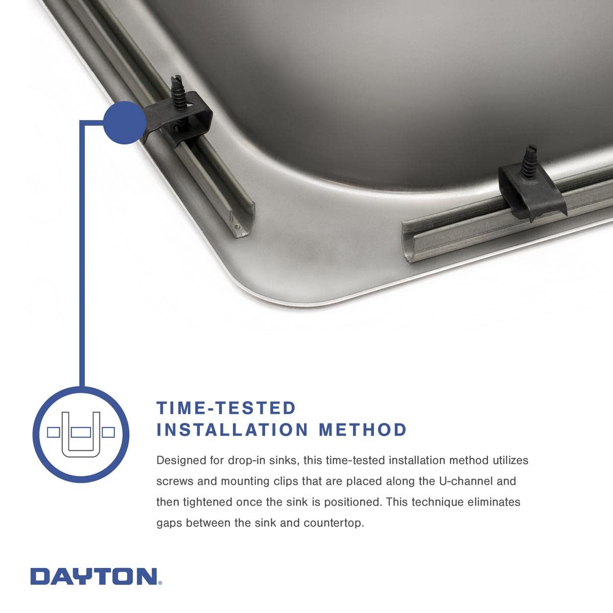 Dayton GE233211 Equal Double Bowl Drop-in Stainless Steel Sink