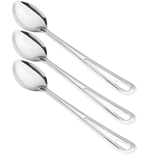 OCS Parts Professional Series Set of 3 Basting Spoons | Stainless Steel Stirring and Basting Spoon for Home and Commercial Kitchens | Dishwasher Safe (3, 15-Inch)