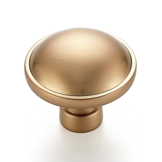 Ravinte 5 Pack 1-1/4 Inch Diameter Kitchen Cabinet Knobs Champagne Bronze Dresser Knobs Round Solid Cabinet Drawer Pulls for Kitchen Cupboard Hardware