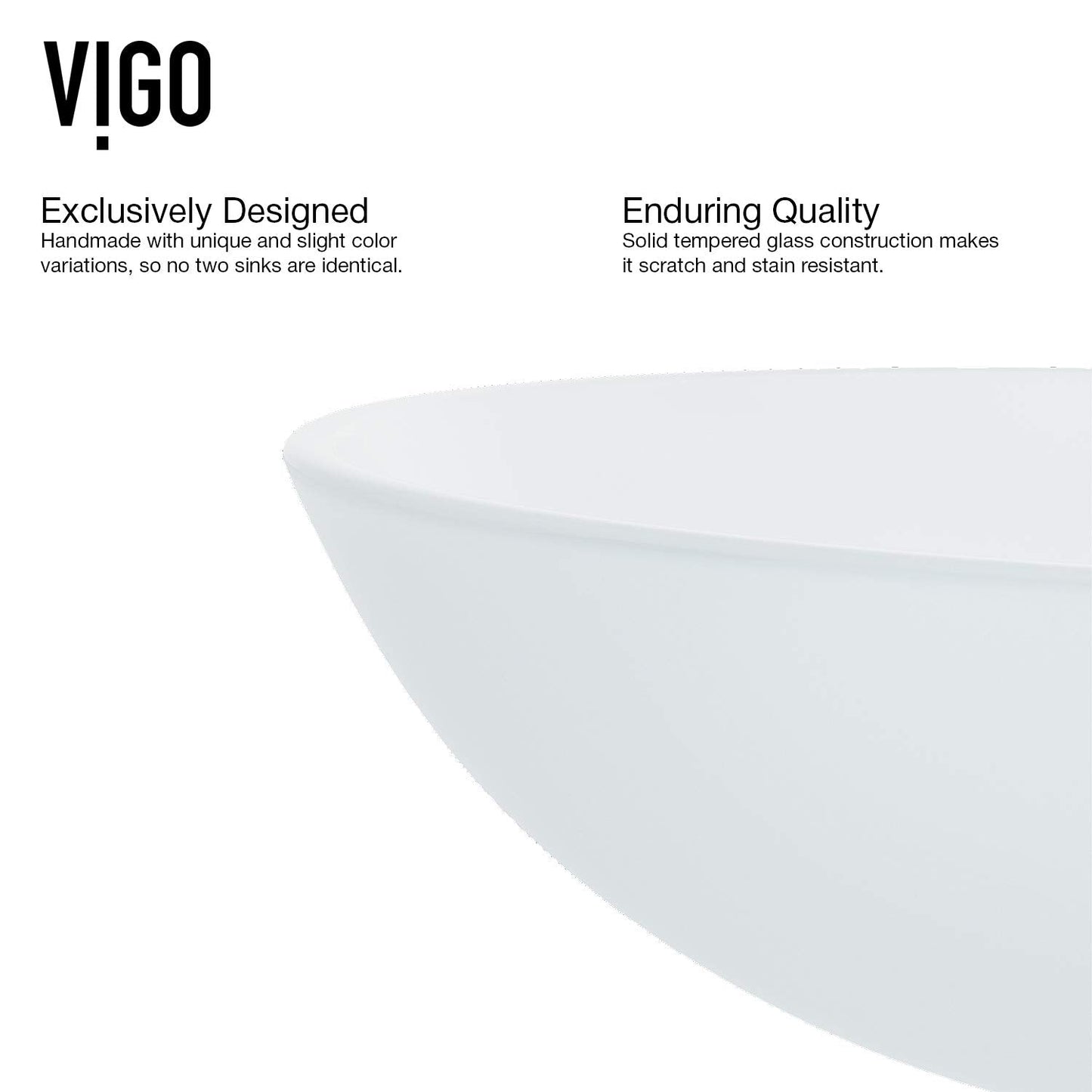 VIGO 17" L -17" W -12" H White Frost Glass Round Vessel Sink Set with Faucet and Drain -VGT1091