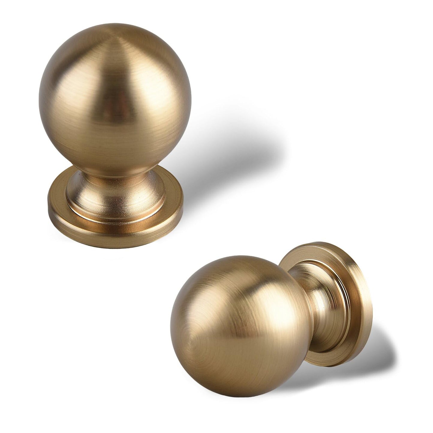 EAXINTA 10 Pack Champagne Bronze Cabinet Knobs, Round Ball Kitchen Cabinet Pulls, Single Hole Hardware Zinc Alloy Handle Bathroom Drawer Knobs Cabinets Dresser Knob