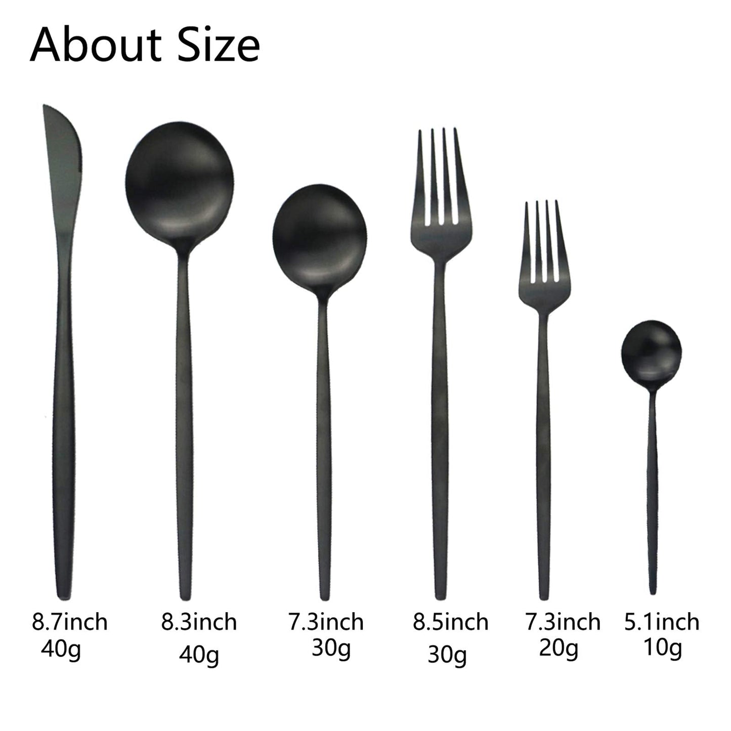 JASHII Silverware Set, 36 Piece Food Grade Stainless Steel Flatware Set Fork Spoon Knife Utensils for Daily Use and Party, Service for 6 Anti Rust, Safe in Dishwasher (Matte Black)