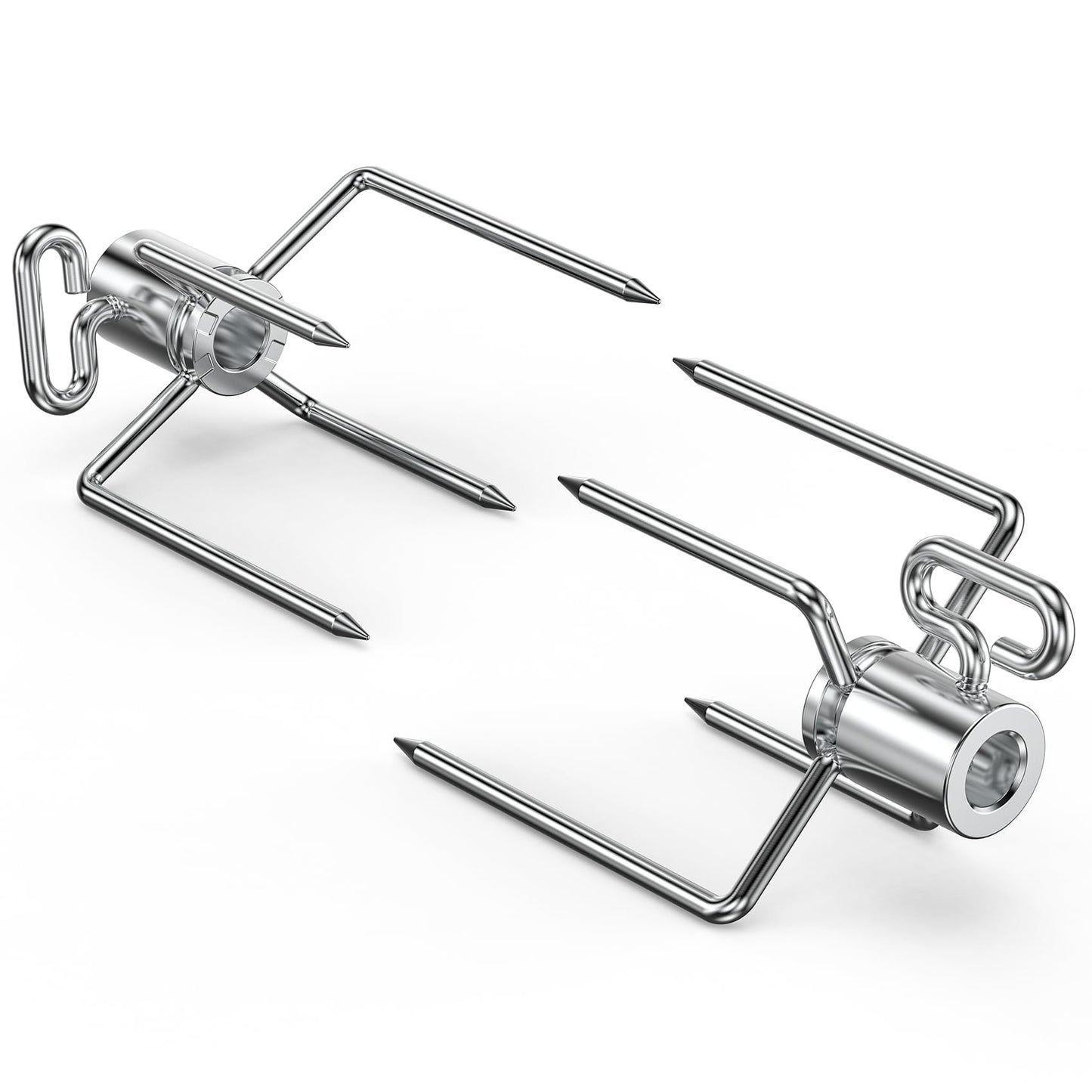 Onlyfire 6002 Rotisserie Meat Forks(1-Pair) for Grills-Fits 1/2-Inch hexagon & 3/8-Inch and 5/16-Inch square Spit Rods