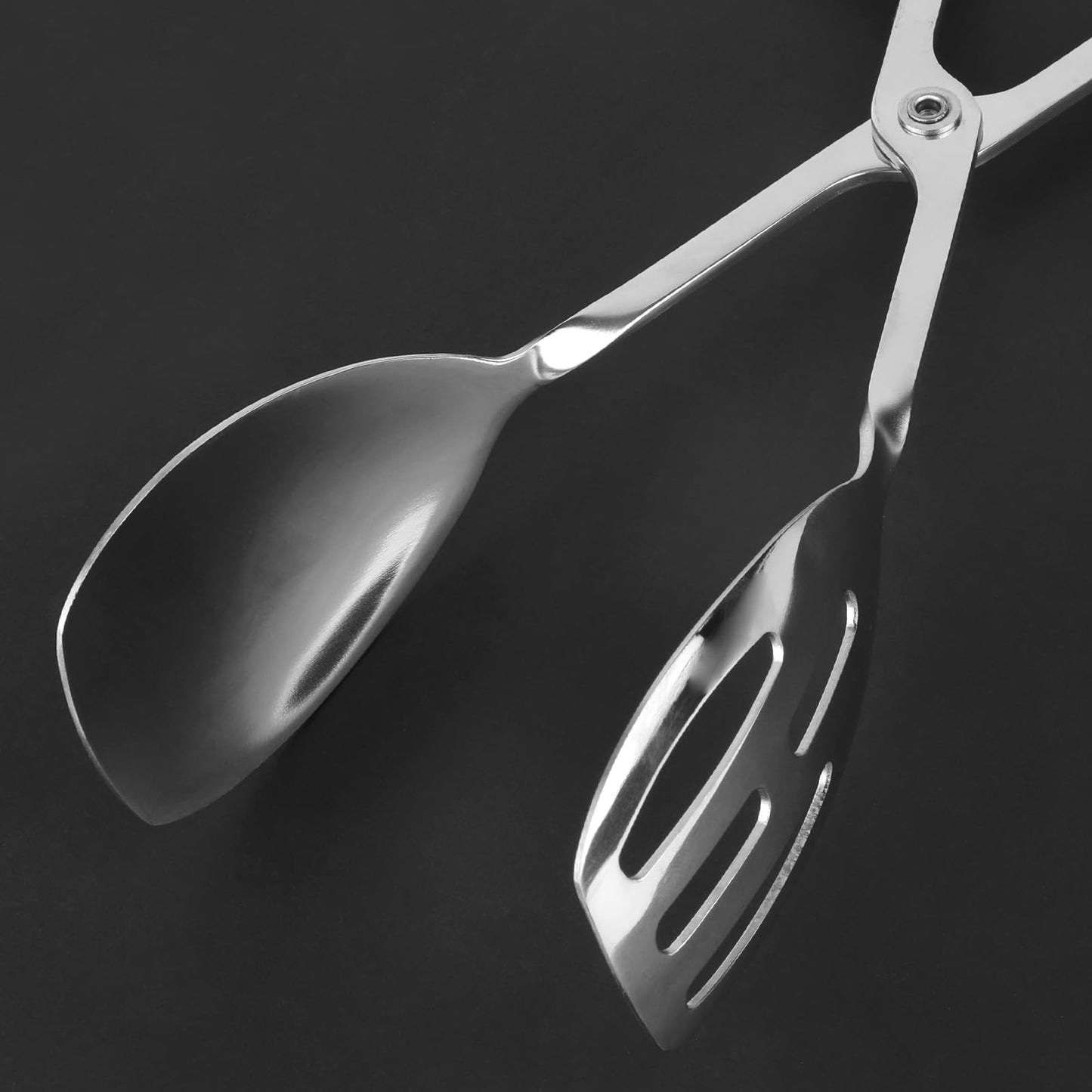 Salad Tongs for Serving 2 Pack, Gold & Silver Stainless Steel Scissor-Style Food Tongs, Heavy Duty Kitchen Serving Tongs for Buffet, Salad, Cake, Bread, Party & Picnic