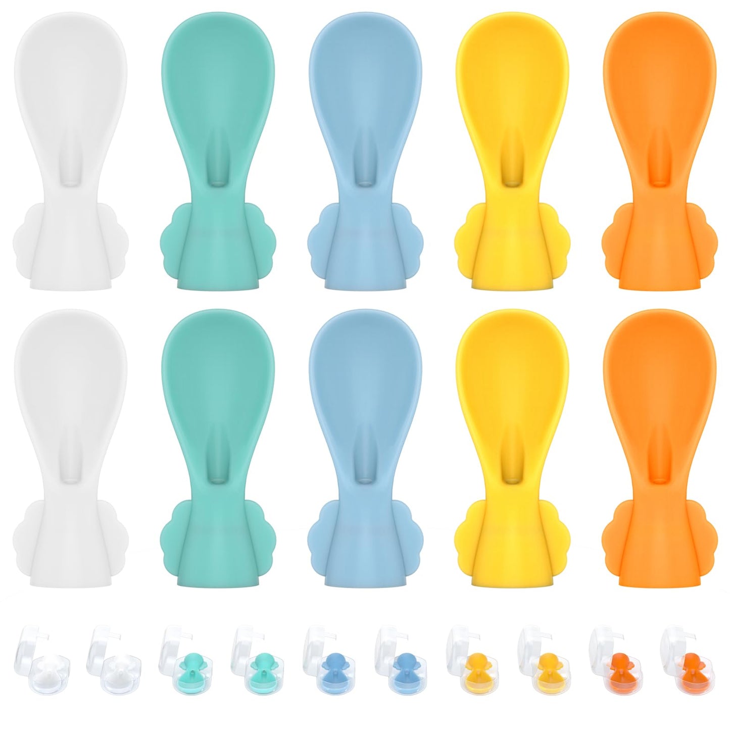 Universal Baby Food Pouch Spoon Attachment - 10 Pack, Silicone Baby Spoons for Pouches, Travel-Friendly Baby Food Squeeze Pouch Spoon