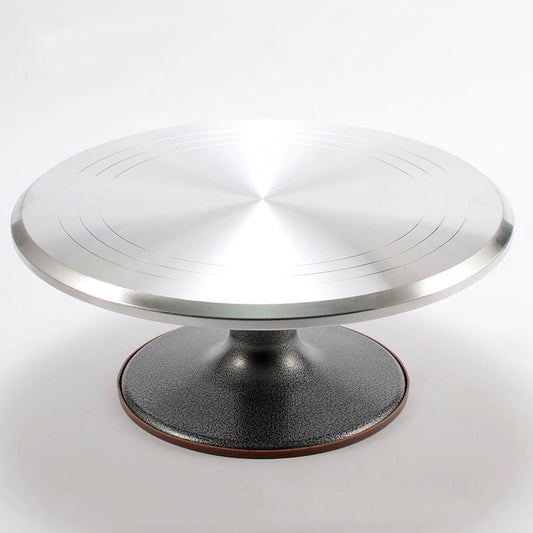 Rotating Cake Turntable, 14" Aluminum Revolving Cake Stand, Cake Spinner Display Tray Plate Tools Accessories for Baking Cupcakes, Pastries and Cake Decorations
