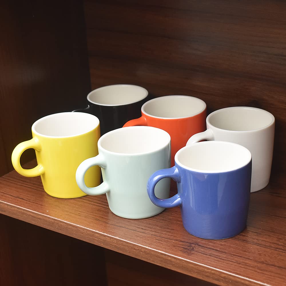 homEdge Mini Porcelain Espresso Cup, 4 Ounces / 120 ml Tiny Coffee Mugs Ceramic Demitasse for Espresso, Tea- Set of 6, Turquoise