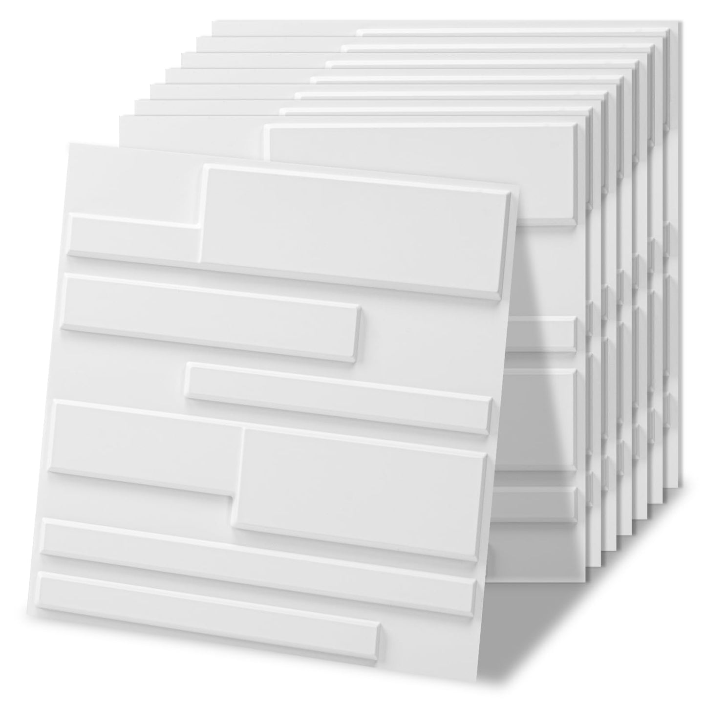 Art3d 20 Pack Decorative 3D Wall Panels, 19 Sq.Feet PVC Interior Wall Décor, 11.8"x11.8", White