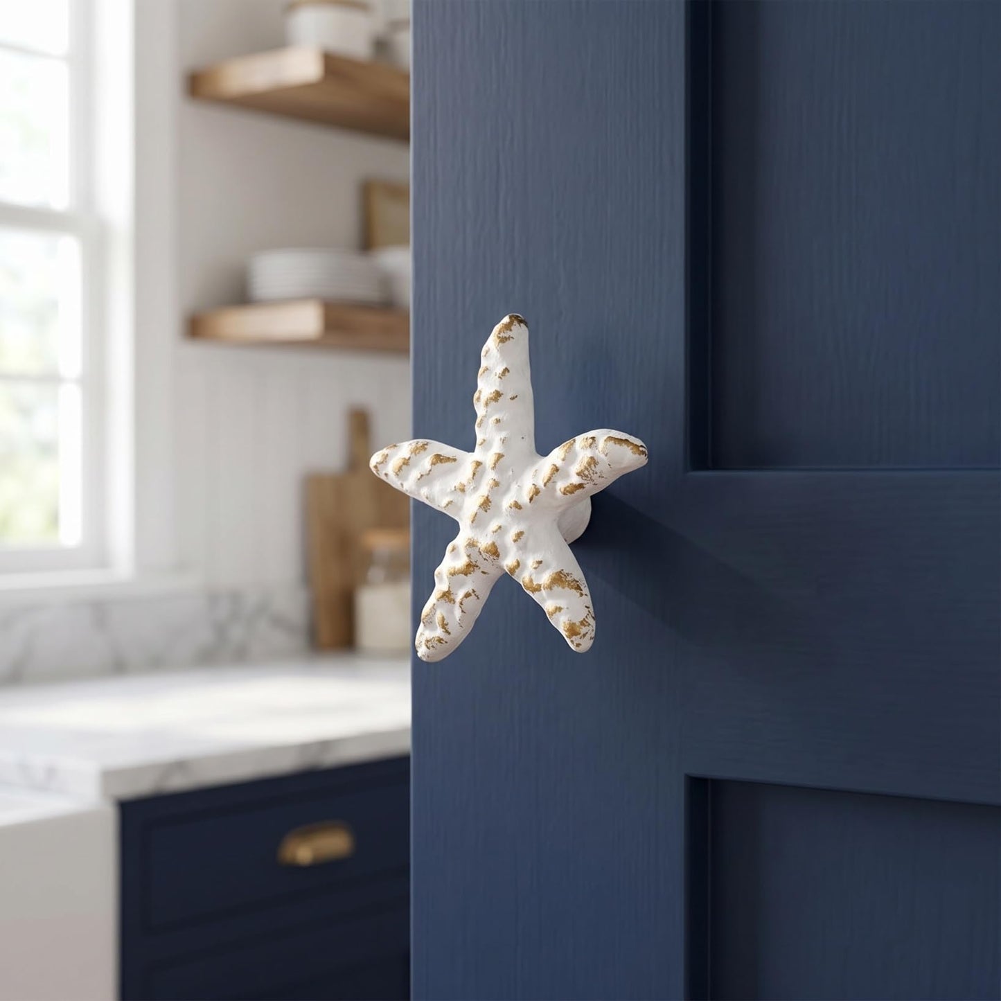 GALPADA Cabinet Knobs: 2 Pack Coastal Drawer Pulls Iron Dresser Knob for Kitchen Cupboard Wardrobe Closet Door, Nautical Beach Decor Hardware for Cabinets and Drawers