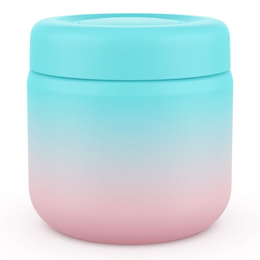 TIME4DEALS Kids Thermo Insulated Food Jar for Hot Food - 13.5oz Food Thermo for Kids Stainless Steel Lunch Containers Wide Mouth Leak Proof with Lids Airtight for Girls (Candy)