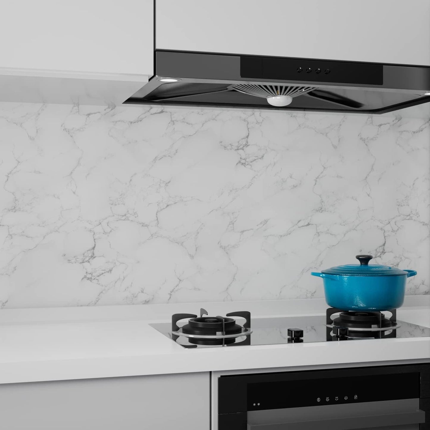 Decotalk White Marble Wallpaper Self Adhesive Marble Countertop Contact Paper for Kitchen Waterproof 17.7in X 120in Marble Contact Paper for Bathroom Decorative Matte Marble Wallpaper Peel and Stick