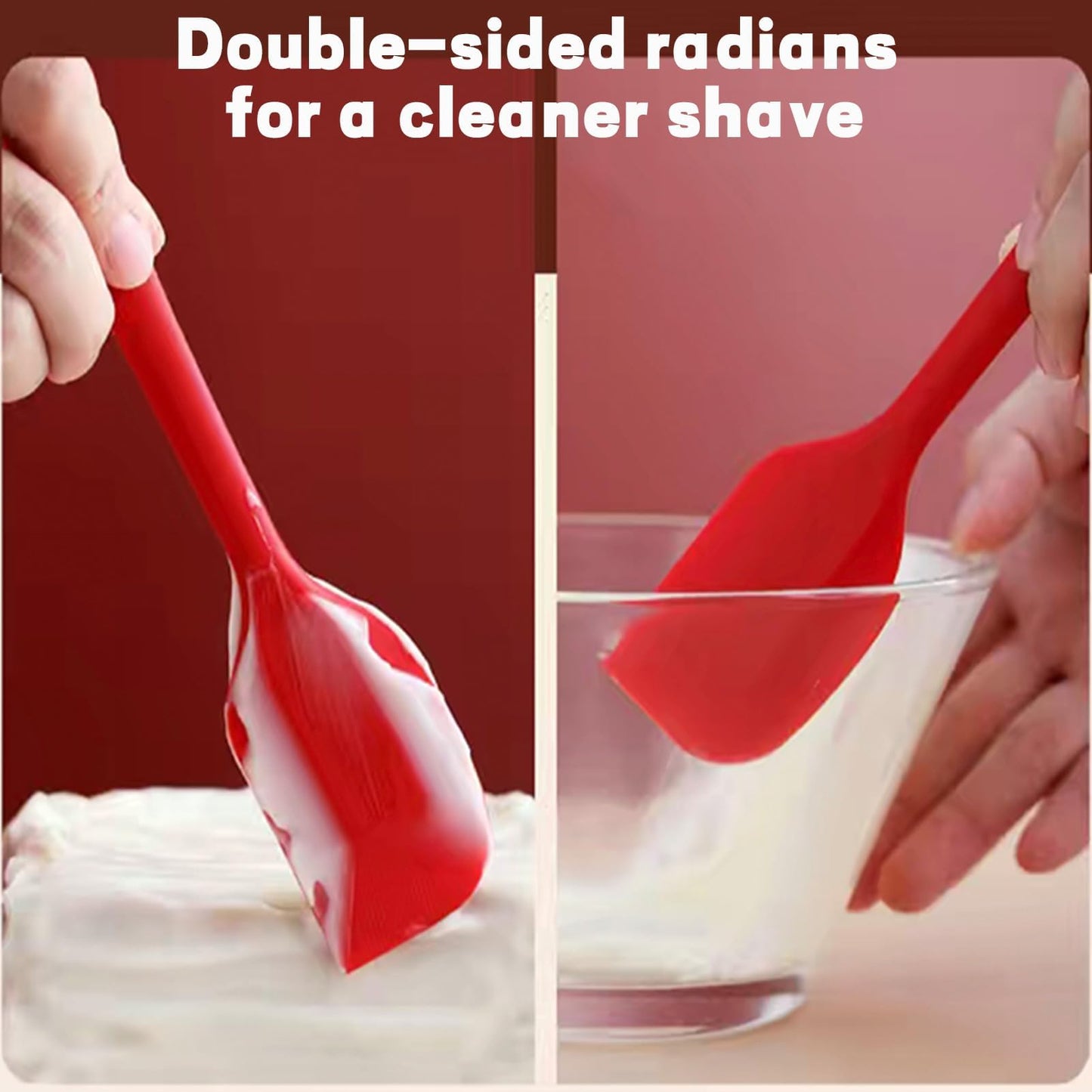 8 Pieces Silicone Spatulas, 8.3 inch Small Spatulas Non-stick Heat-Resistant Non-stick with Stainless Steel Core For Cake Cream Cooking Gadget (Red)