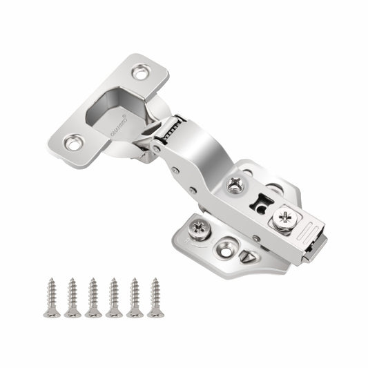 4 Pack Inset Soft Close Cabinet Hinges 105° Frameless 3 Way Adjustable Kitchen Cabinet Door Hinges with Screws