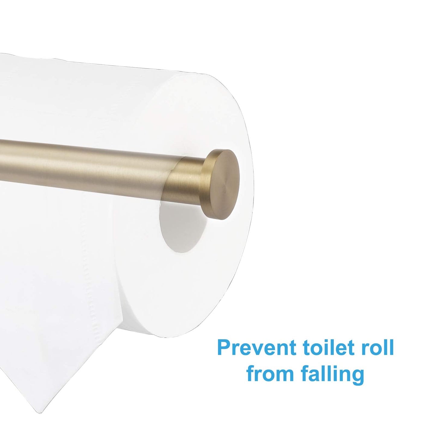 TASTOS Brushed Gold Toilet Paper Holder SUS304 Stainless Steel, Modern Round Tissue Roll Holders Wall Mount, Toilet Paper Roll Dispenser Bathroom 5 inch TP Holder for Kitchen Washroom