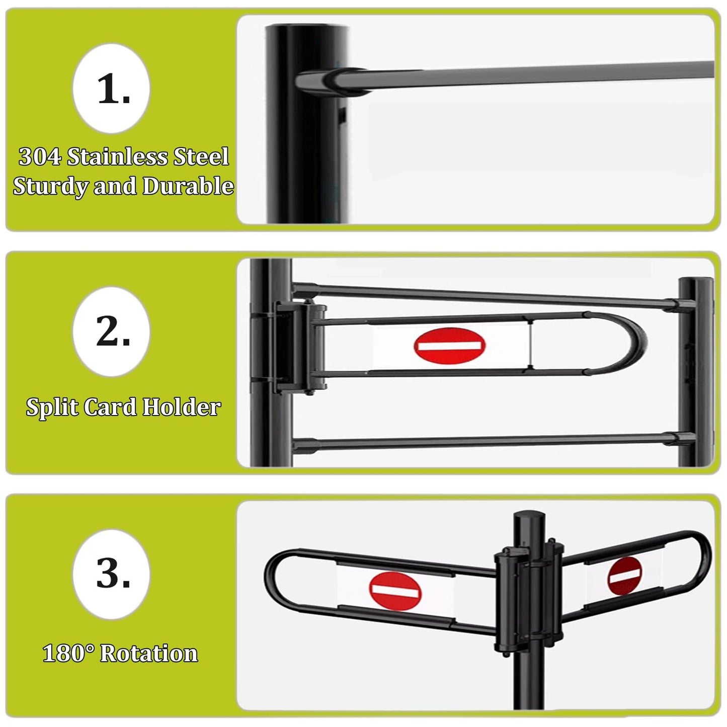 JIIPOREGJ Metal Swing Safety Gate for Supermarketsspring-Loaded One-Way Entrance Door Cashier Counter Access Automatic Closing Pedestrian Gate.Black-300X100Cmx6.3Cm