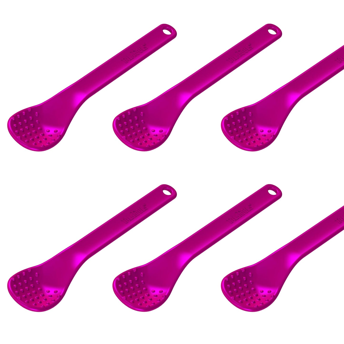 TalkTools Magenta Spoons Bumpy | Silicone Self-Feeding Utensils Set for Kid and Toddler | Encourages Lip Closure | Oral Awareness | Normalize Food Texture Acceptance (Bumpy, 6 Pack)