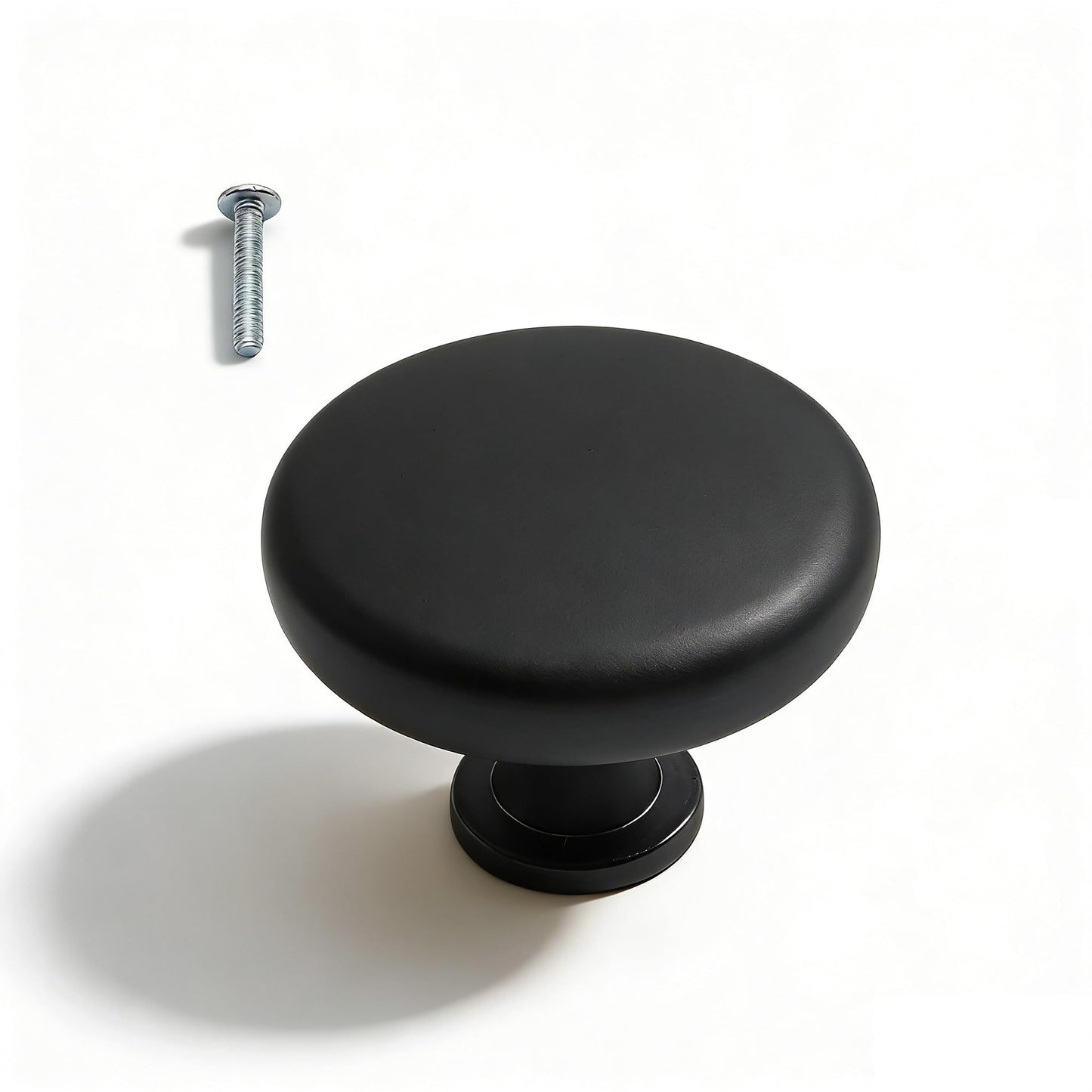 XZCJG 6 Pack 1-1/4 inch Kitchen Cabinet Knobs Black Dresser Zinc Pulls Door Drawer Handles for Dresser Drawers