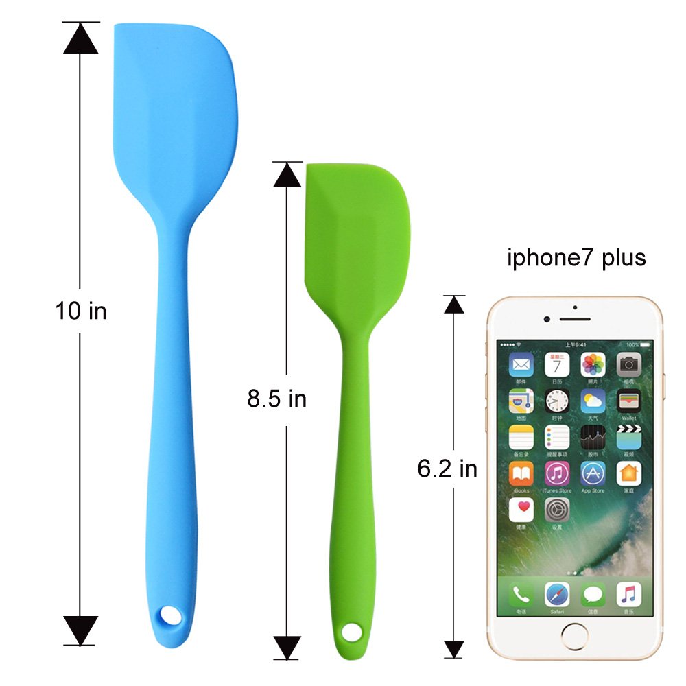 Silicone Spatulas, 11 inch Rubber Spatula Heat Resistant Non-Stick Flexible Scraper With Solid Stainless Steel Core for Cooking, 4 Pack