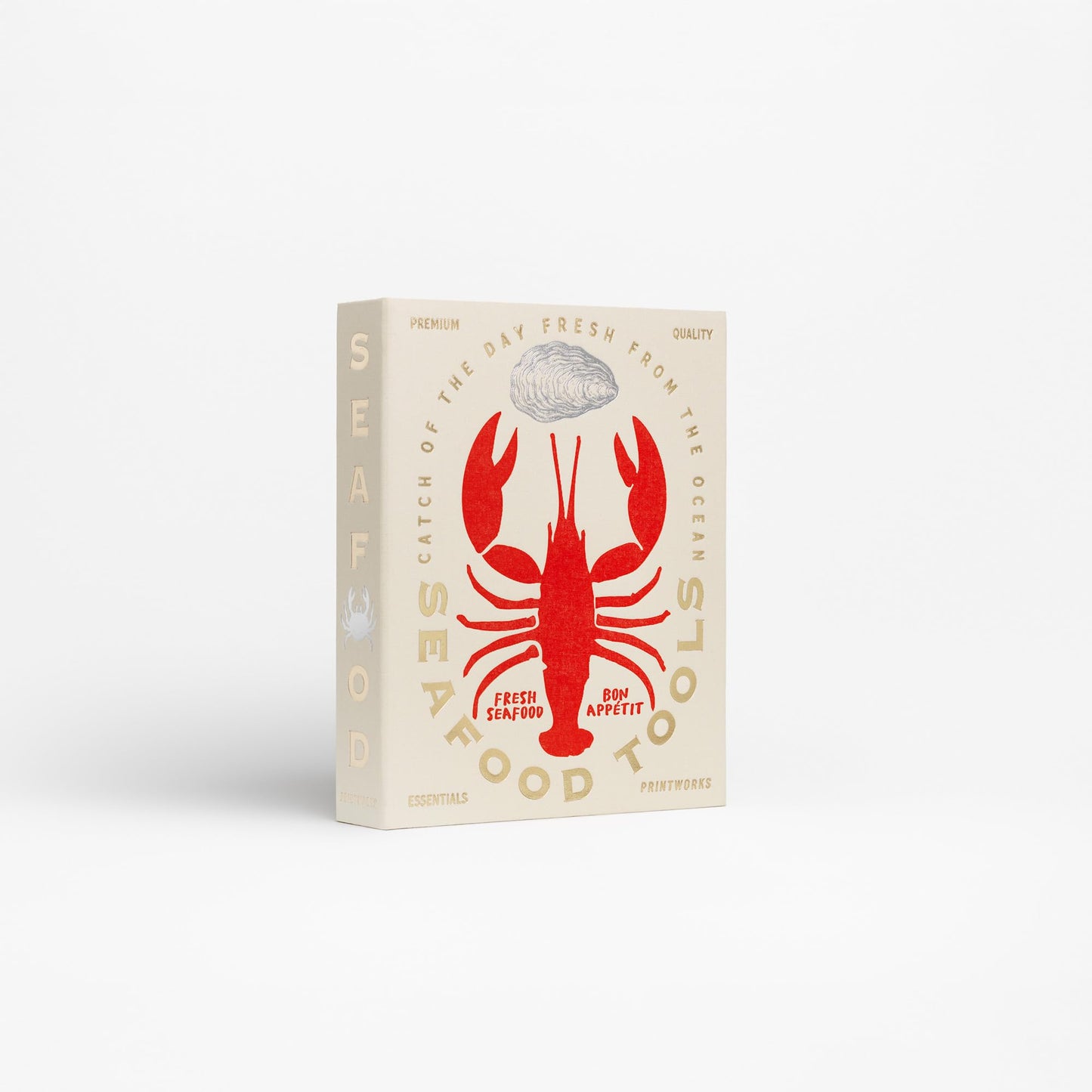 Printworks The Essentials, Seafood Tools – Seafood Tools Set with Oyster Knife, Shell Cracker & 4 Seafood Picks in Elegant Book-Style Case