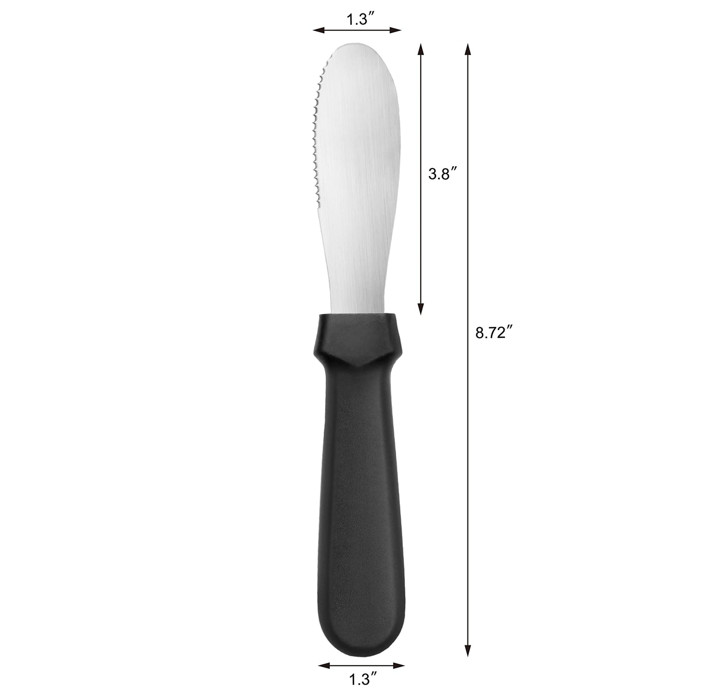 New Star Foodservice 43013 Plastic Handle Butter Spreader, 8.75-Inch, Black, Set of 4