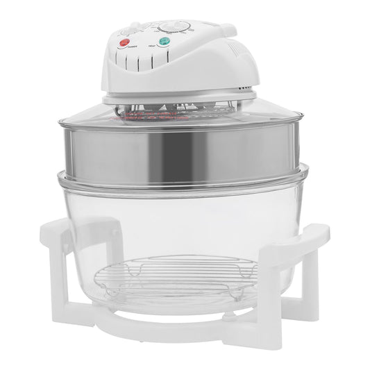 Ageanbri 17L Glass Air Fryer, 360-Degree and 110V Viewable Convection Oven with Adjustable Expansion Ring for Home Use, Oil-Free Cooking，French Fries,Fish,Cake