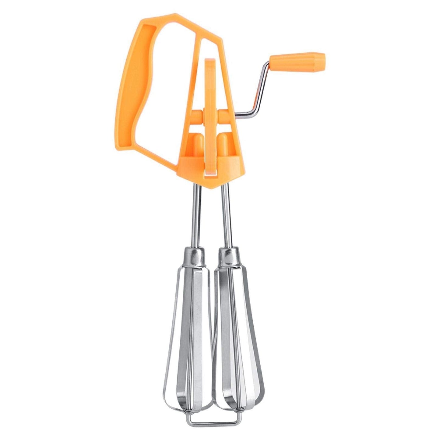 Stainless Steel Rotary Hand Whip Whisk, Egg Beater Mixer, Cooking Tool, Kitchen Gadget, Classic Hand Crank Style Egg Beater(Orange)