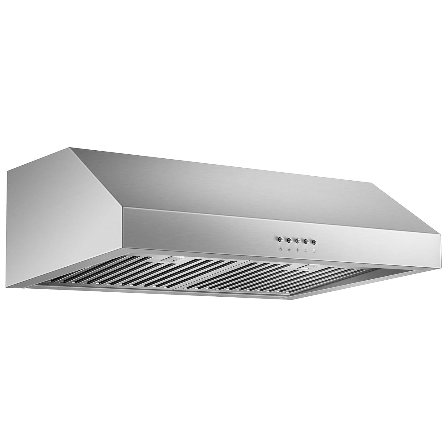Tiesay 30 Inch Under Cabinet Range Hood 900 CFM with Ductless Convertible Duct Kitchen Hoods, 3-Speed Adjustable, Dishwasher Safe Baffle Filters, LED Lights, Stainless Steel, Button Control