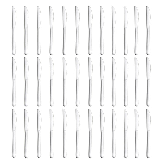 Pleafind 36-Pcs Dinner Knives, 9.1 Inch Stainless Steel Dinner Knife, Sturdy Butter Spreader Knife, Silverware Cutlery Table Knives for Home, Restaurant, Kitchen, Mirror Polished and Dishwasher Safe