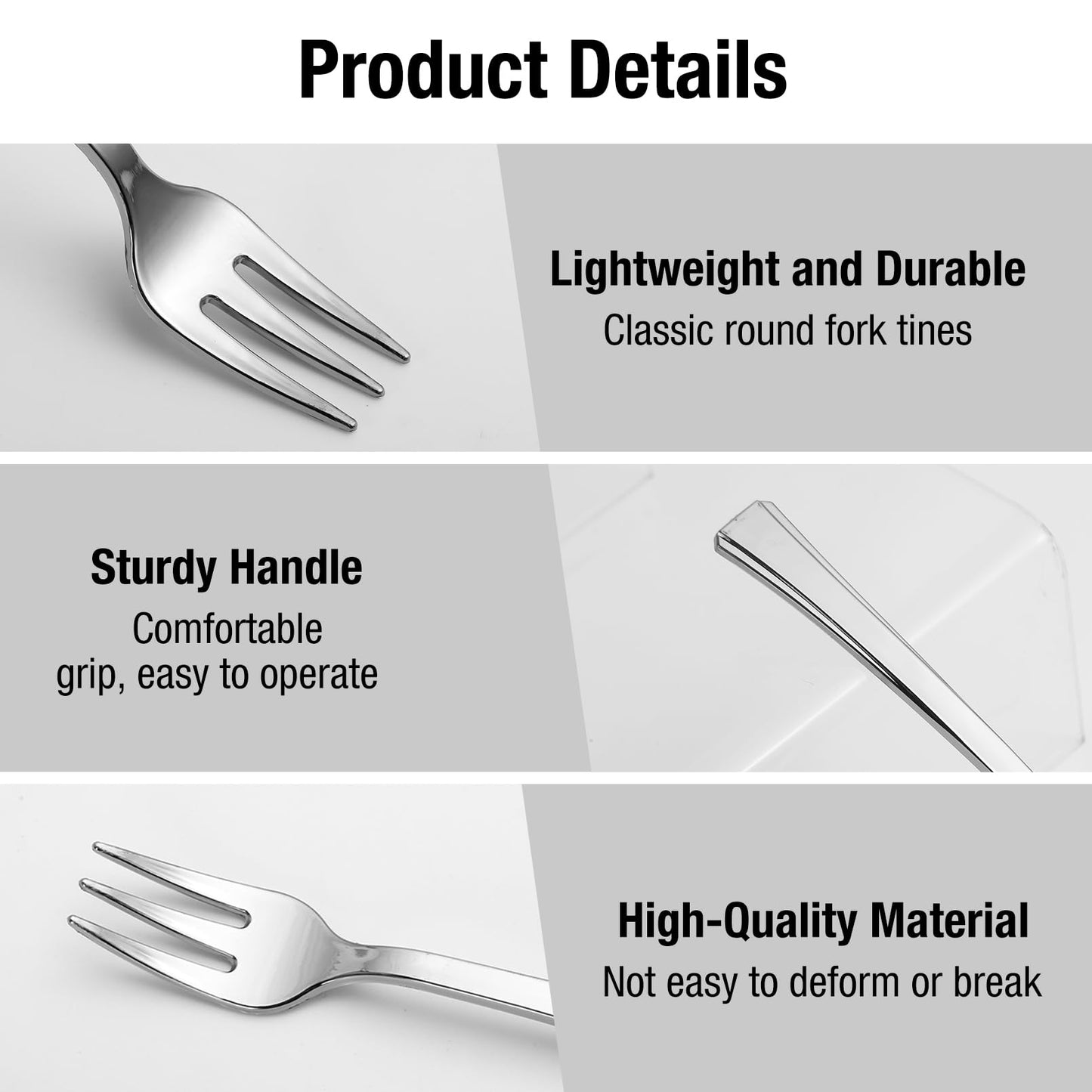 Loccmat 200 Pieces Mini Plastic Forks,Silver Plastic Mini Forks,4 inch Mini Dessert Forks,Mini Plastic Tasting Forks,Mini Appetizer Forks for Desserts,Cake,Fruit