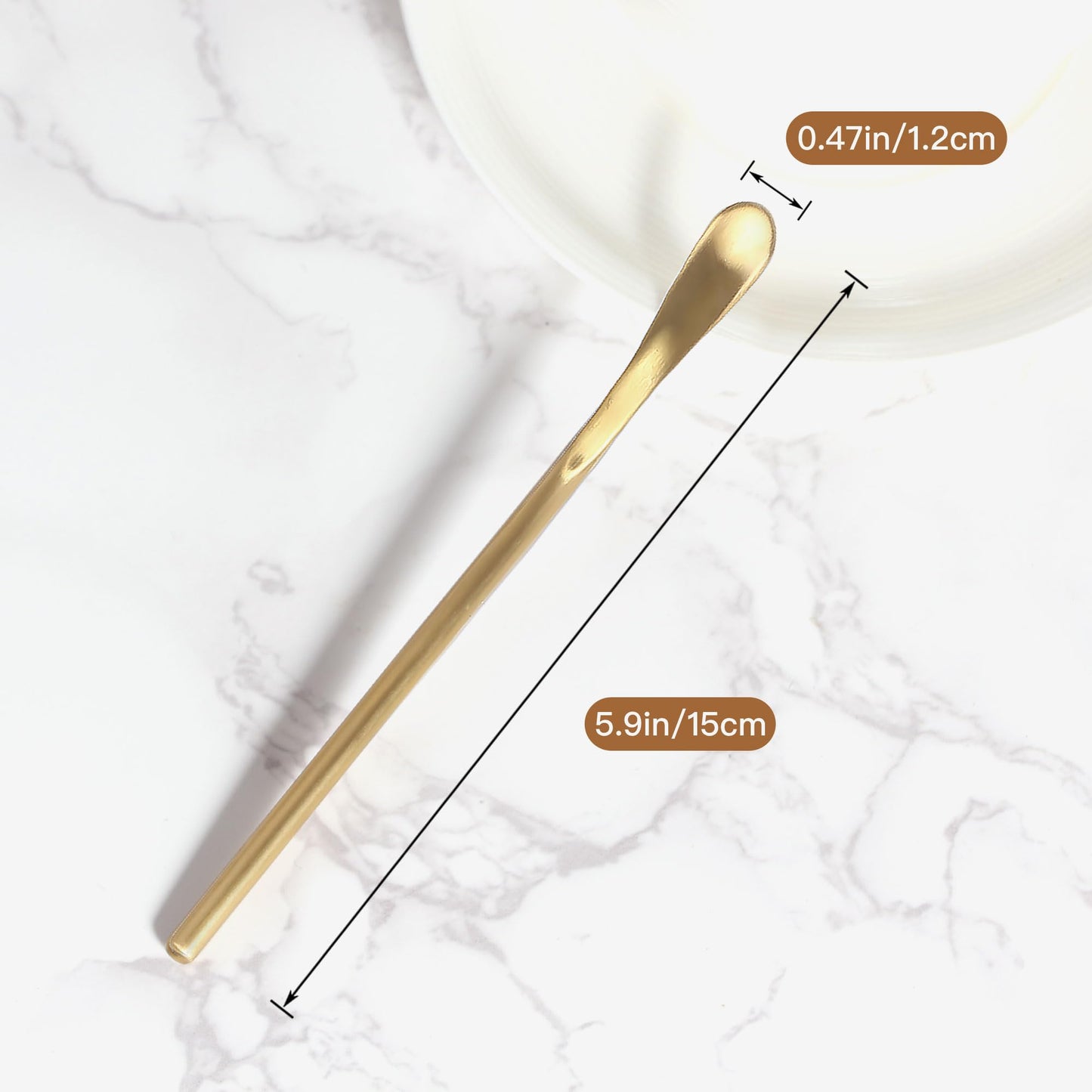 IMEEA 5.9-Inch Mini Espresso Spoons & Coffee Stirrers SUS304 Stainless Steel Coffee Demitasse Stir Stick, Set of 4, Gold Finish