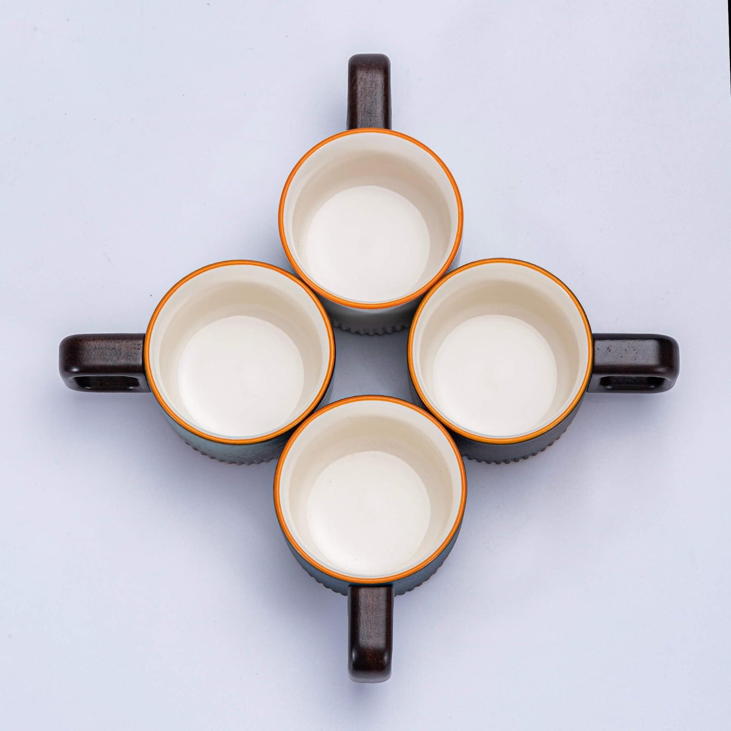 Zurucily Espresso Cups Set of 2, 2 oz Ceramic Espresso Cups, Demitasse Cups for Tea or Coffee (Black&White)