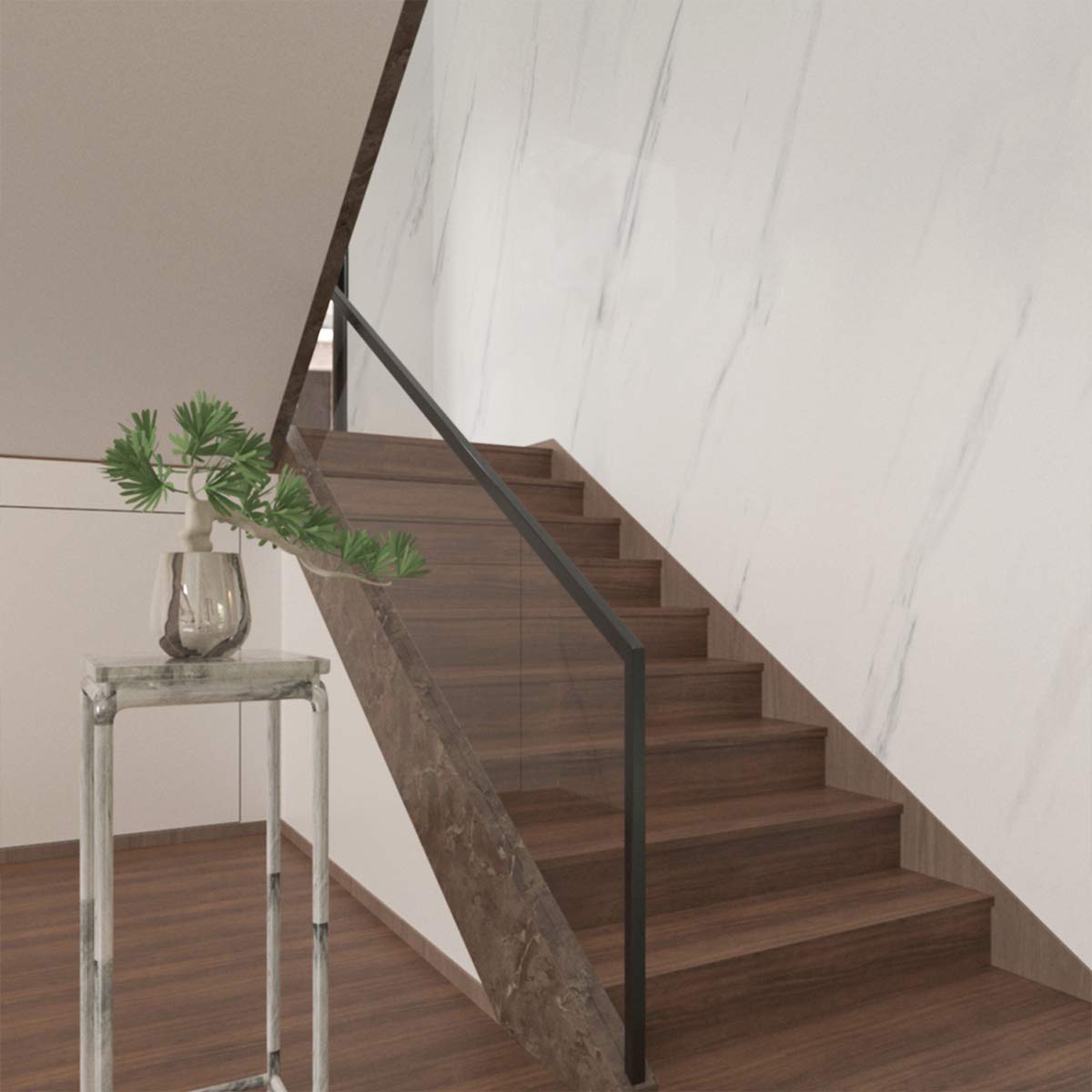 BAYYA Extra Wide Marble Granite Peel and Stick Wallpaper Ivory White 31.5x157inch Smooth Light Countertop Contact Paper for Kitchen Bathroom Self-Adhesive Waterproof Marble Wall Paper Roll Vinyl Wrap