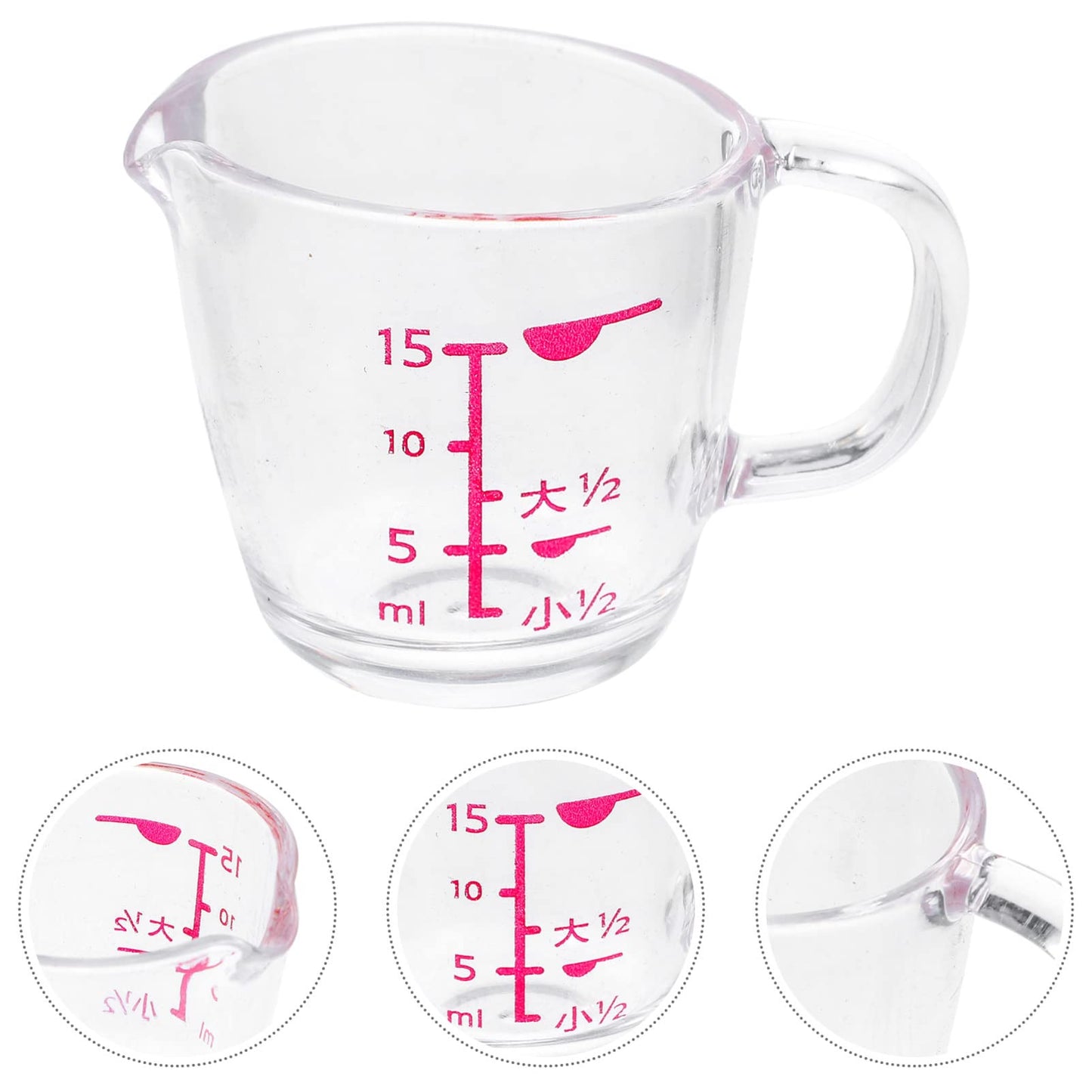 Kichvoe Small Measuring Cup with Scale 0.5Oz Plastic Graduated Liquid Measuring Cups Set of 2 for Kitchen Milk Cooking and Baking